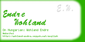 endre wohland business card